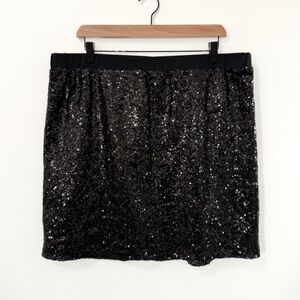 JOE FRESH Black Sequin Skirt